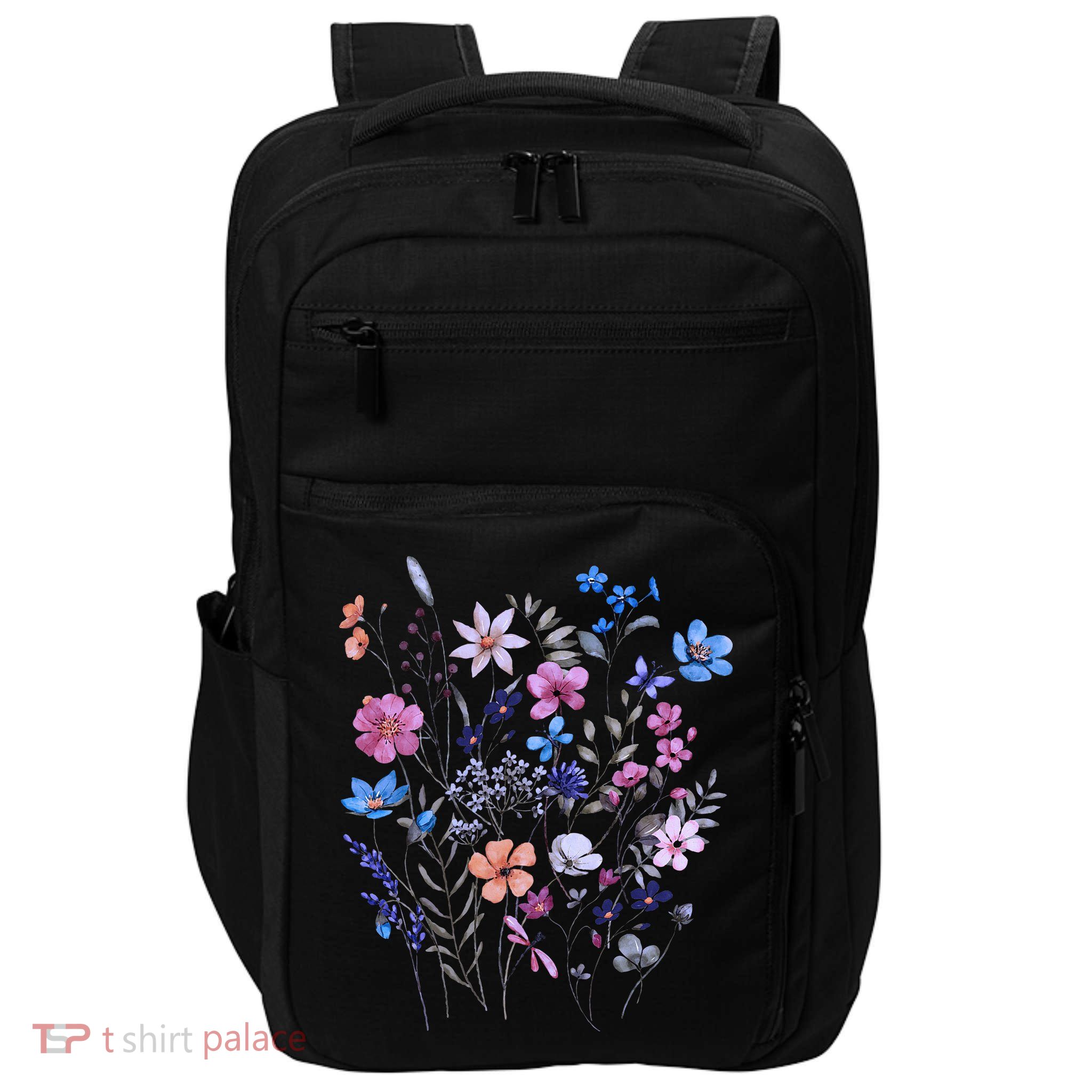 Flowers Women Wildflower Graphic Floral Gardening Impact Tech Backpack