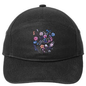 Flowers Women Wildflower Graphic Floral Gardening 7-Panel Snapback Hat