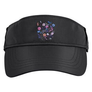 Flowers Women Wildflower Graphic Floral Gardening Adult Drive Performance Visor