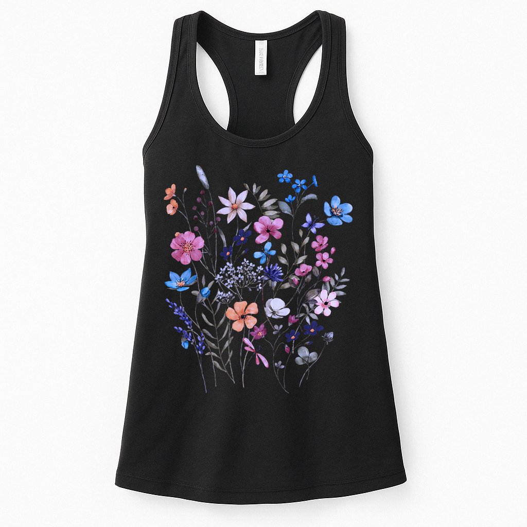 Flowers Women Wildflower Graphic Floral Gardening Womens Tank Top