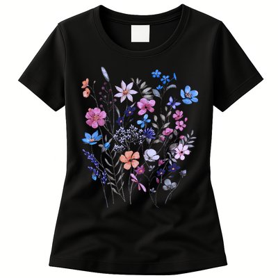 Flowers Women Wildflower Graphic Floral Gardening Womens T-Shirt
