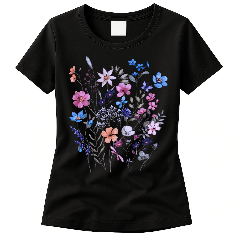 Flowers Women Wildflower Graphic Floral Gardening Womens T-Shirt