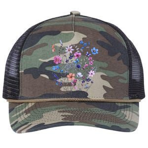 Flowers Women Wildflower Graphic Floral Gardening Retro Rope Trucker Hat Cap