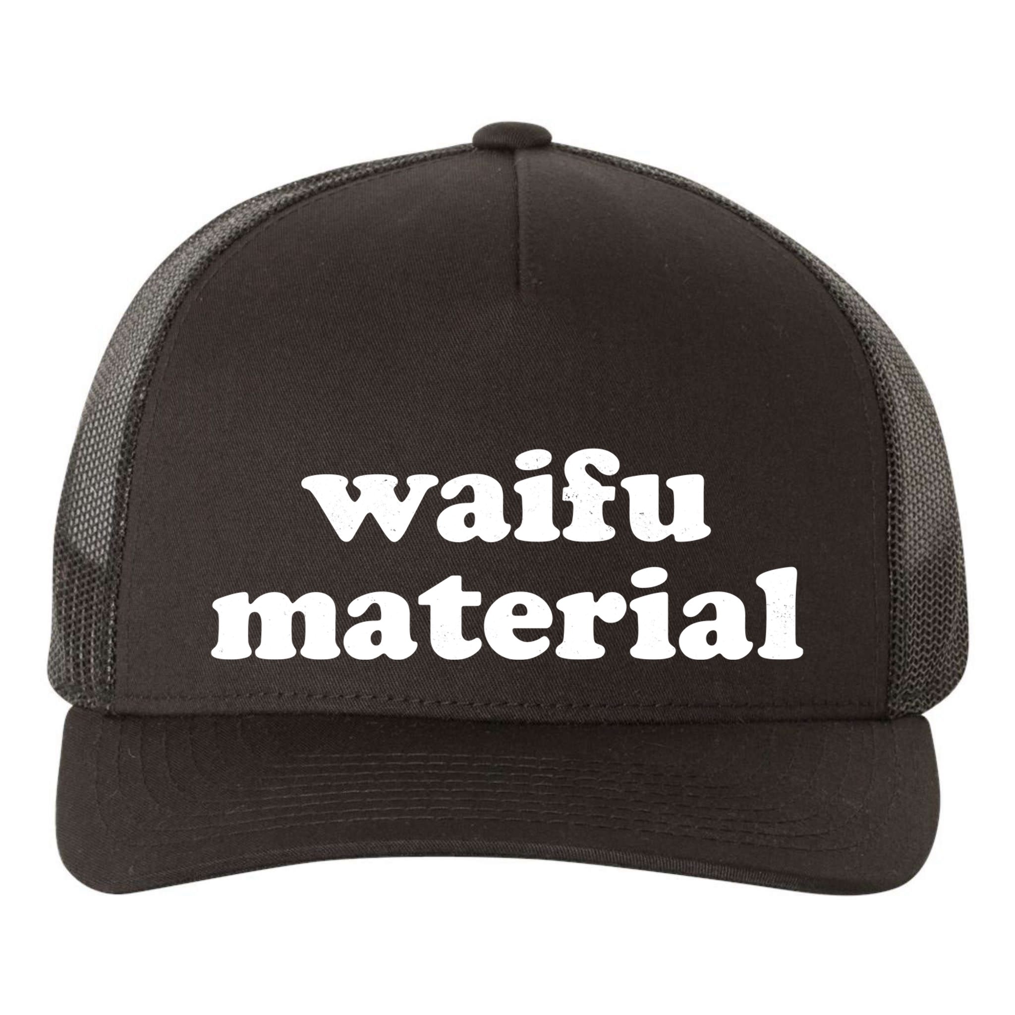 Funny Waifu Wife Material Anime Fan Yupoong Adult 5-Panel Trucker Hat