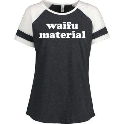 Funny Waifu Wife Material Anime Fan Enza Ladies Jersey Colorblock Tee