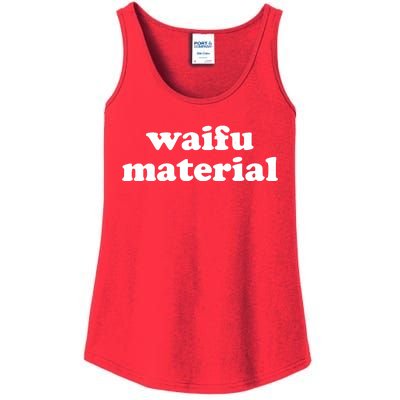 Funny Waifu Wife Material Anime Fan Ladies Essential Tank