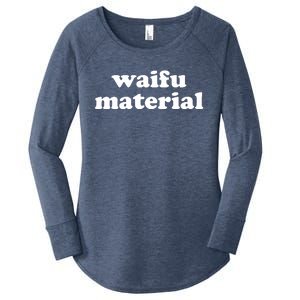 Funny Waifu Wife Material Anime Fan Women's Perfect Tri Tunic Long Sleeve Shirt