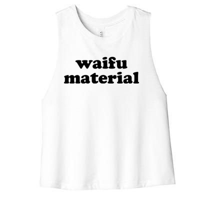 Funny Waifu Wife Material Anime Fan Women's Racerback Cropped Tank