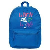 Funny Witch Way To Wine Wine Lover Halloween Funny Gift 16 in Basic Backpack