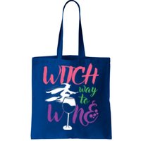 Funny Witch Way To Wine Wine Lover Halloween Funny Gift Tote Bag