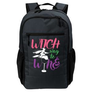 Funny Witch Way To Wine Wine Lover Halloween Funny Gift Daily Commute Backpack