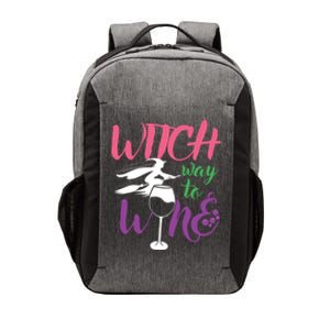 Funny Witch Way To Wine Wine Lover Halloween Funny Gift Vector Backpack