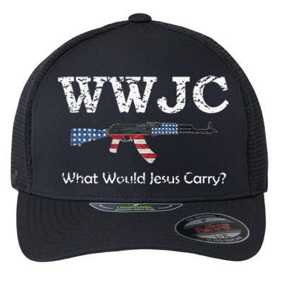 Funny What Would Jesus Carry Pro Gun 2nd Amendment Flexfit Unipanel Trucker Cap