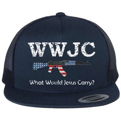 Funny What Would Jesus Carry Pro Gun 2nd Amendment Flat Bill Trucker Hat