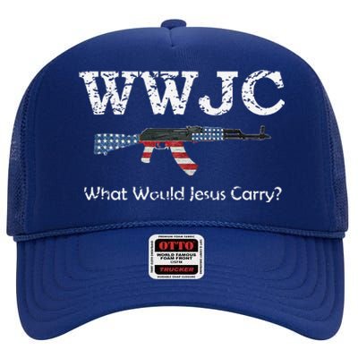 Funny What Would Jesus Carry Pro Gun 2nd Amendment High Crown Mesh Back Trucker Hat