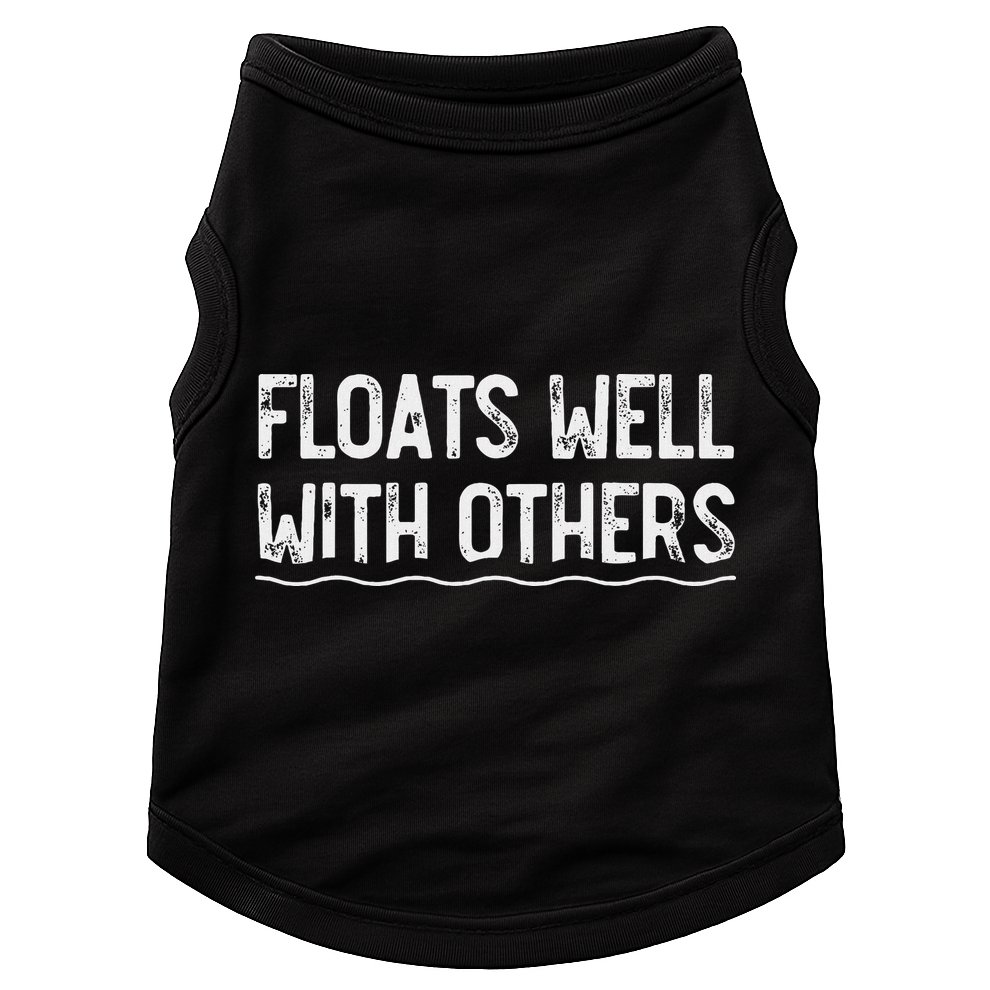 Floats Well With Others Funny Summer Tubing Fun Doggie Tank
