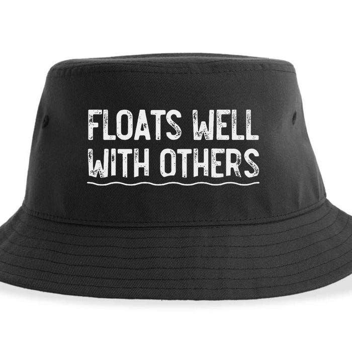 Floats Well With Others Funny Summer Tubing Fun Sustainable Bucket Hat