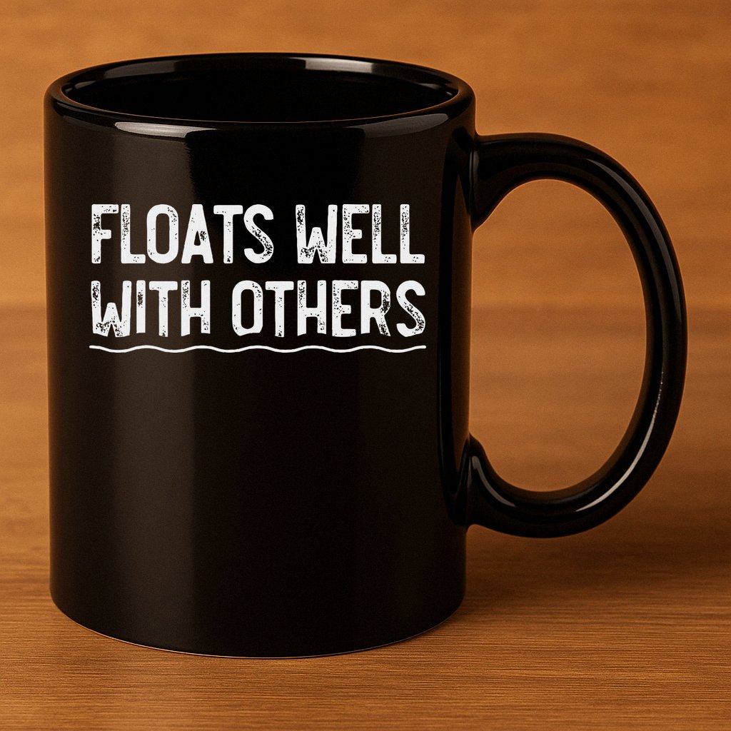 Floats Well With Others Funny Summer Tubing Fun 11oz C Handle Ceramic Mug