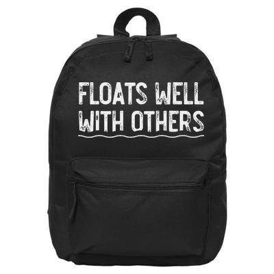 Floats Well With Others Funny Summer Tubing Fun 16 in Basic Backpack