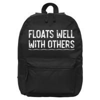 Floats Well With Others Funny Summer Tubing Fun 16 in Basic Backpack