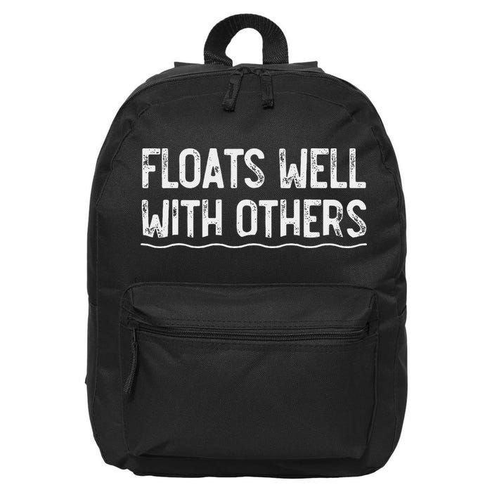 Floats Well With Others Funny Summer Tubing Fun 16 in Basic Backpack