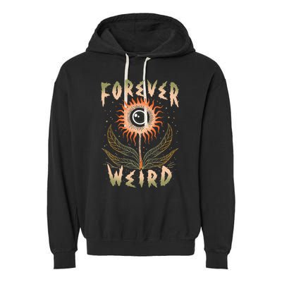 Forever Weird With Eyeball Plant Illustration Garment-Dyed Fleece Hoodie