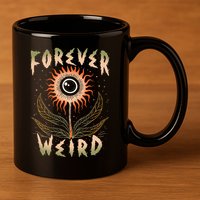 Forever Weird With Eyeball Plant Illustration 11oz C Handle Ceramic Mug