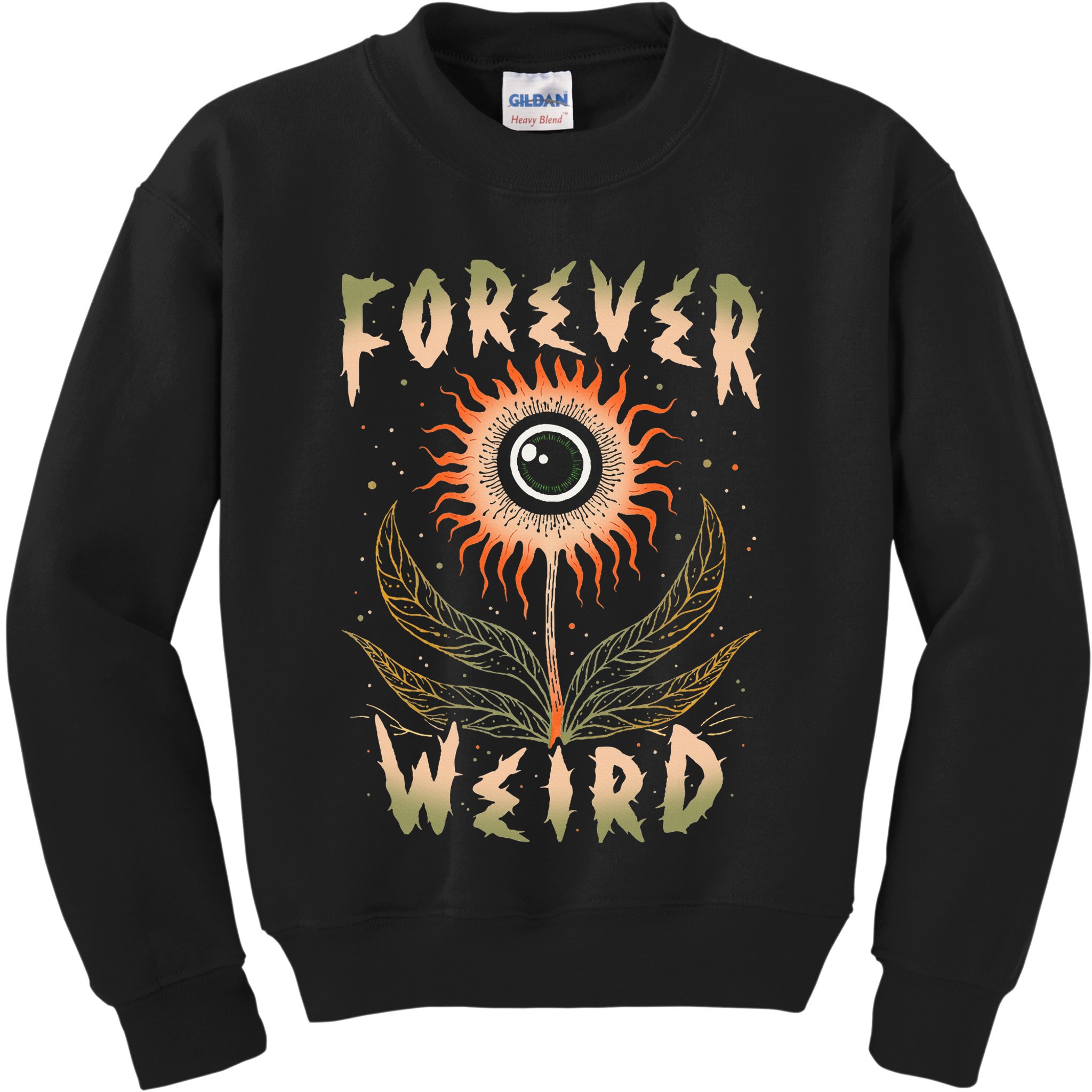 Forever Weird With Eyeball Plant Illustration Kids Sweatshirt