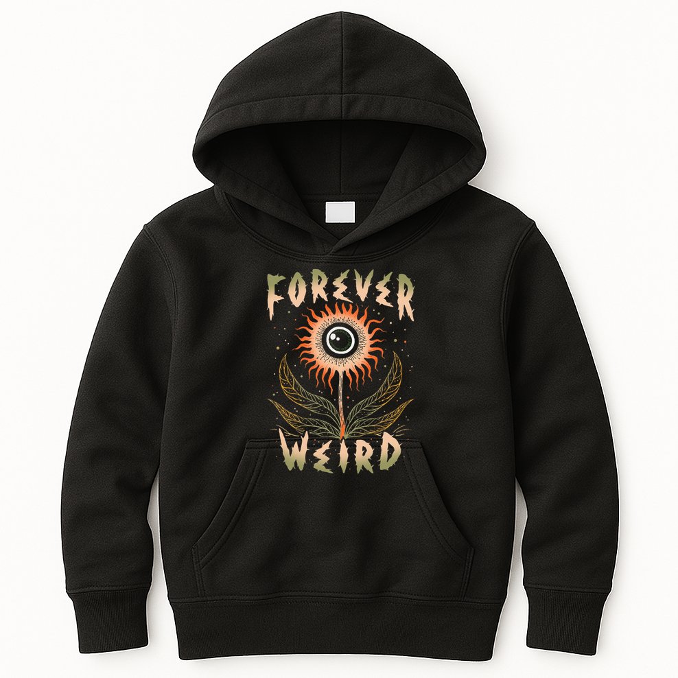 Forever Weird With Eyeball Plant Illustration Kids Hoodie