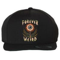 Forever Weird With Eyeball Plant Illustration Wool Snapback Cap