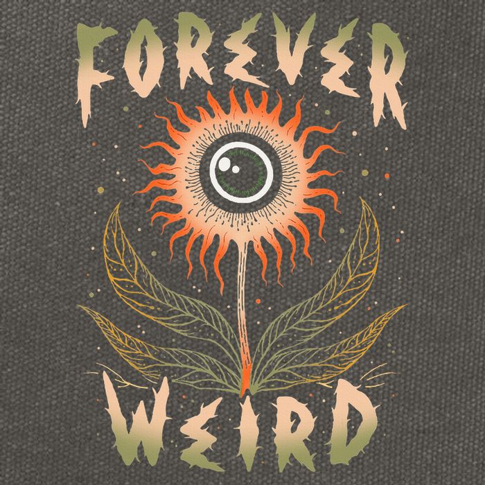 Forever Weird With Eyeball Plant Illustration Cotton Canvas Backpack