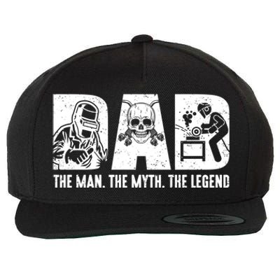 Funny Welder Welding Dad Myth Legend Fathers Day Gift Wool Snapback Cap