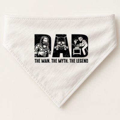 Funny Welder Welding Dad Myth Legend Fathers Day Gift USA-Made Doggie Bandana