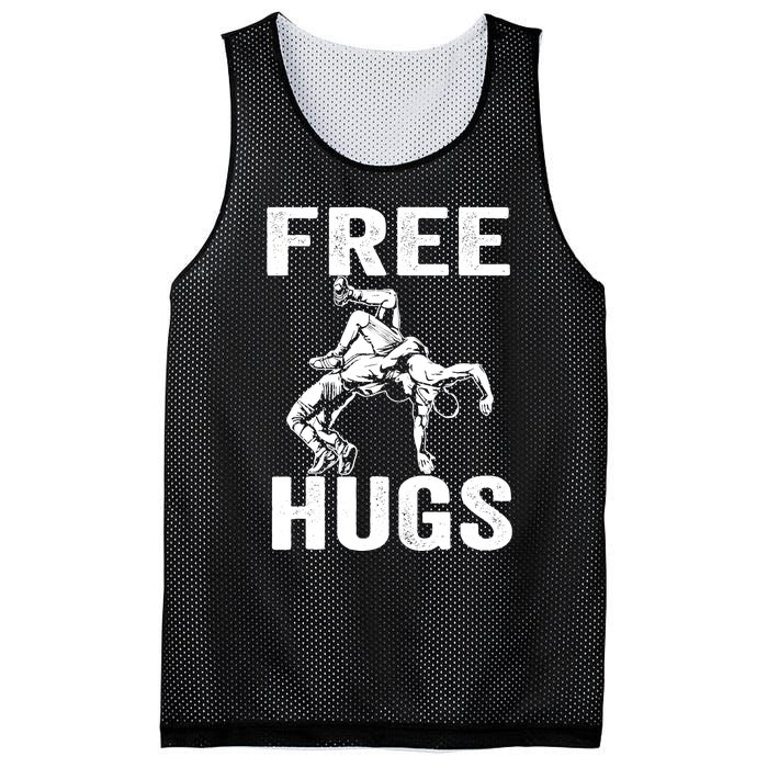 Funny Wrestling Wrestler Humor Free Hugs Wo Mesh Reversible Basketball Jersey Tank