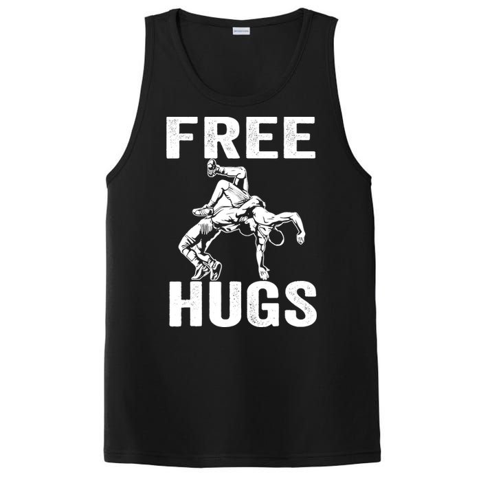 Funny Wrestling Wrestler Humor Free Hugs Wo PosiCharge Competitor Tank