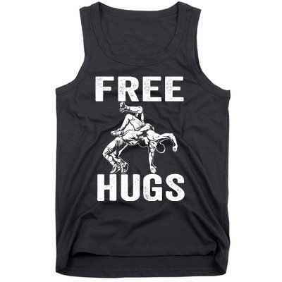 Funny Wrestling Wrestler Humor Free Hugs Wo Tank Top