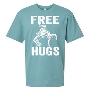 Funny Wrestling Wrestler Humor Free Hugs Wo Sueded Cloud Jersey T-Shirt