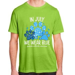 Funny We Wear Blue Dog Cat Paw Juvenile Arthritis Awareness Gift Adult ChromaSoft Performance T-Shirt