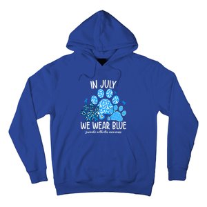 Funny We Wear Blue Dog Cat Paw Juvenile Arthritis Awareness Gift Hoodie