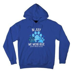 Funny We Wear Blue Dog Cat Paw Juvenile Arthritis Awareness Gift Tall Hoodie