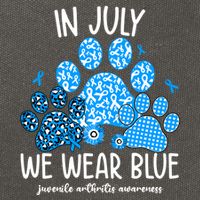 Funny We Wear Blue Dog Cat Paw Juvenile Arthritis Awareness Gift Cotton Canvas Backpack