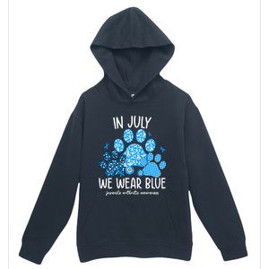 Funny We Wear Blue Dog Cat Paw Juvenile Arthritis Awareness Gift Urban Pullover Hoodie