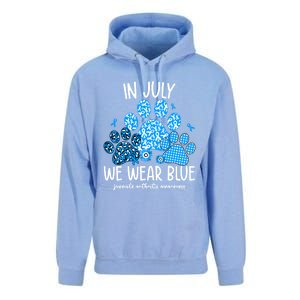 Funny We Wear Blue Dog Cat Paw Juvenile Arthritis Awareness Gift Unisex Surf Hoodie