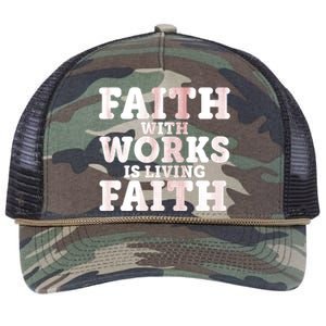 Faith With Works Is Living Faith Retro Rope Trucker Hat Cap