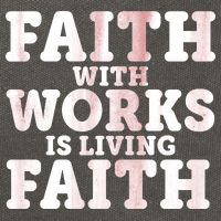 Faith With Works Is Living Faith Cotton Canvas Backpack