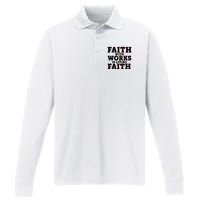 Faith With Works Is Living Faith Performance Long Sleeve Polo