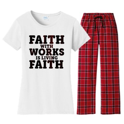 Faith With Works Is Living Faith Women's Flannel Pajama Set