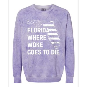 Florida Where Woke Goes To Die Funny Retro Colorblast Crewneck Sweatshirt