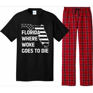 Florida Where Woke Goes To Die Funny Retro Pajama Set