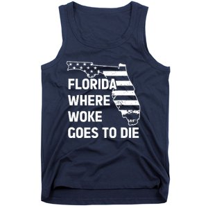 Florida Where Woke Goes To Die Funny Retro Tank Top